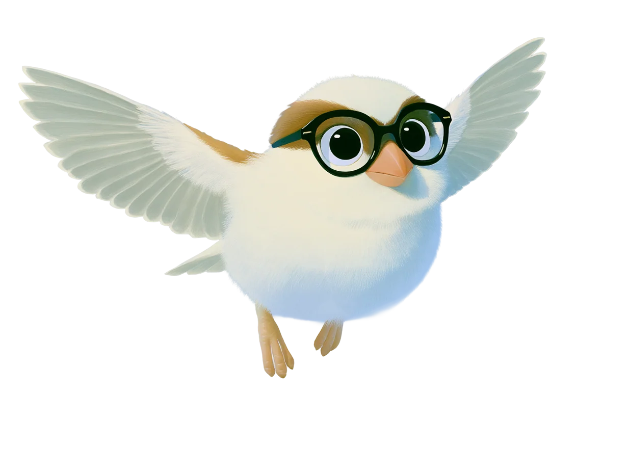 Fyggero the sparrow, flying
